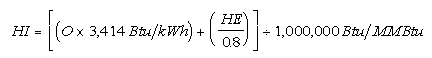 converted heat input equation